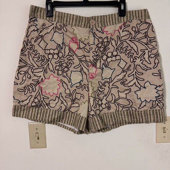 Knox Rose Floral Print Shorts Women's‎ XL Beige Colorful Boho Casual - Picture 4 of 8